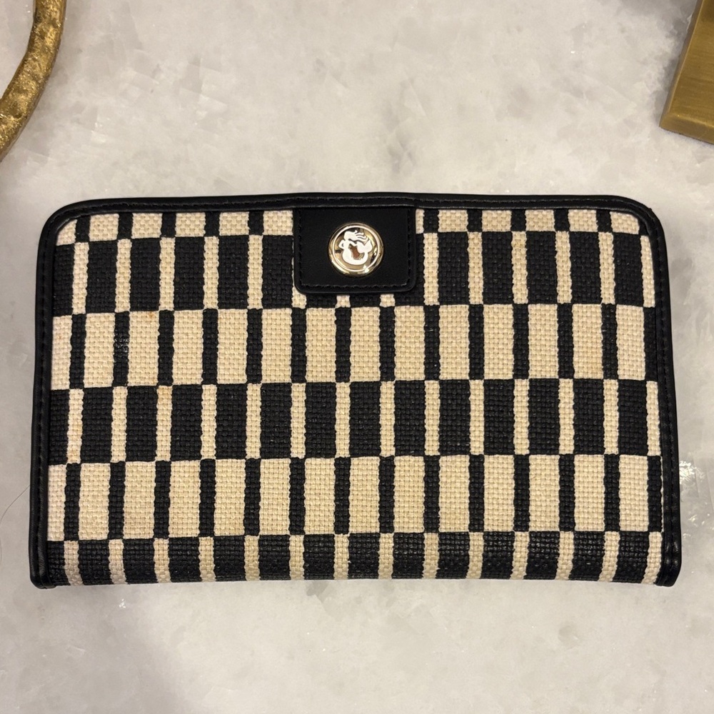 Spartina 449 Black and Cream Checkered Wallet